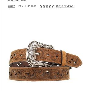 ARIAT PAISLEY DESIGN CUTOUT LEATHER BELT